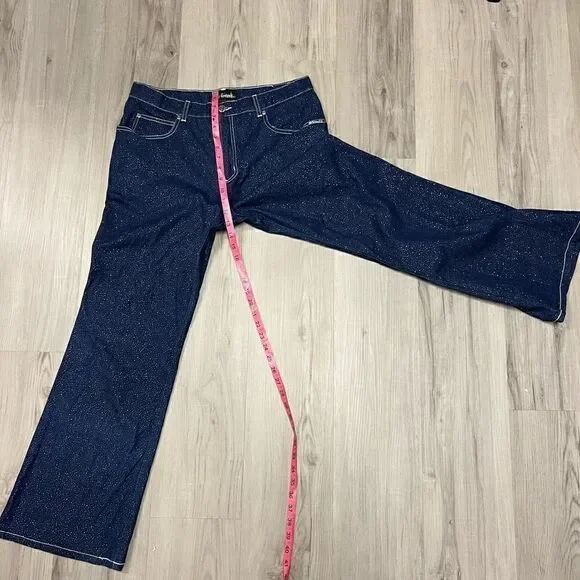 Girlfriends LA vintage y2k deadstock bootcut sparkly jeans NWOT Sz 15 stretchy - Picture 8 of 14